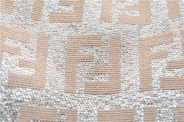 Authentic FENDI Zucchino Shoulder Bag Purse Canvas Leather Pink Beige 0326G