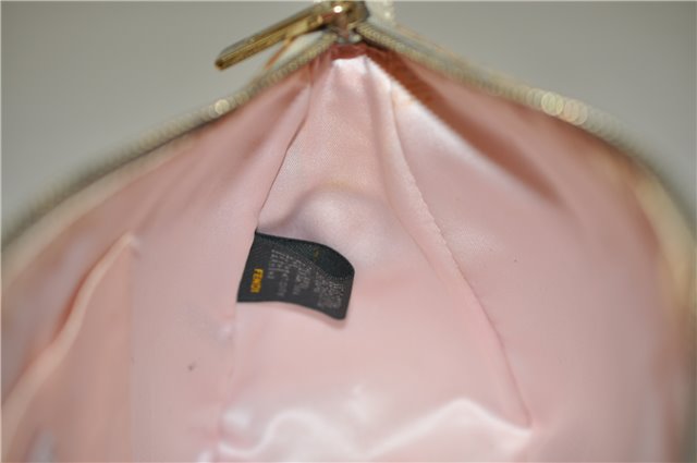 Authentic FENDI Zucchino Shoulder Bag Purse Canvas Leather Pink Beige 0326G