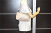 Authentic FENDI Zucchino Shoulder Bag Purse Canvas Leather Pink Beige 0326G