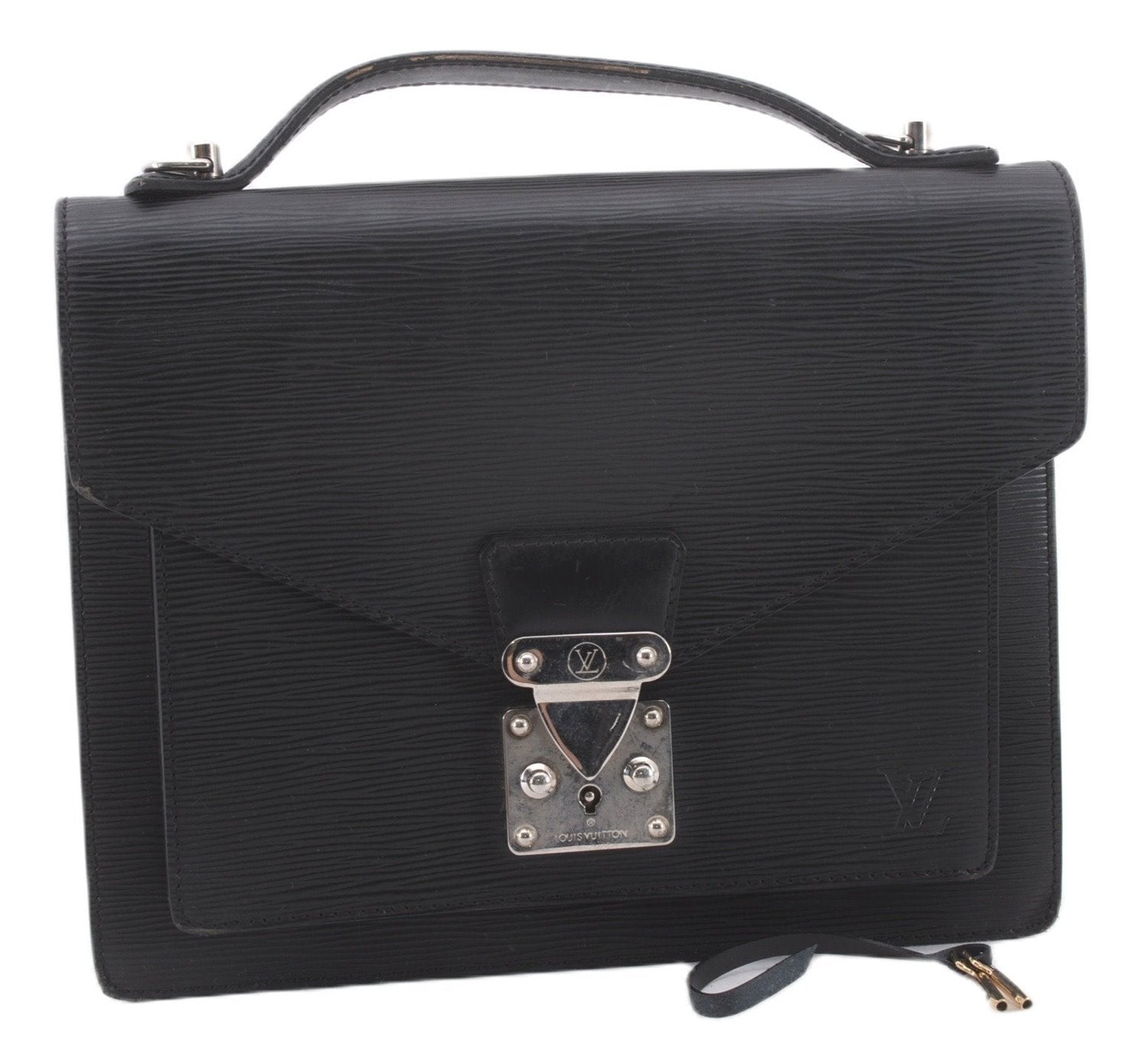 Authentic Louis Vuitton Epi Monceau 2Way Shoulder Hand Bag Black M52792 LV 0327F