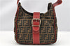 Authentic FENDI Vintage Zucca Shoulder Hand Bag Purse Canvas Leather Brown 0327G