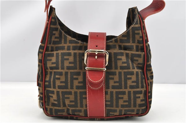 Authentic FENDI Vintage Zucca Shoulder Hand Bag Purse Canvas Leather Brown 0327G