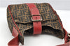 Authentic FENDI Vintage Zucca Shoulder Hand Bag Purse Canvas Leather Brown 0327G