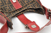 Authentic FENDI Vintage Zucca Shoulder Hand Bag Purse Canvas Leather Brown 0327G