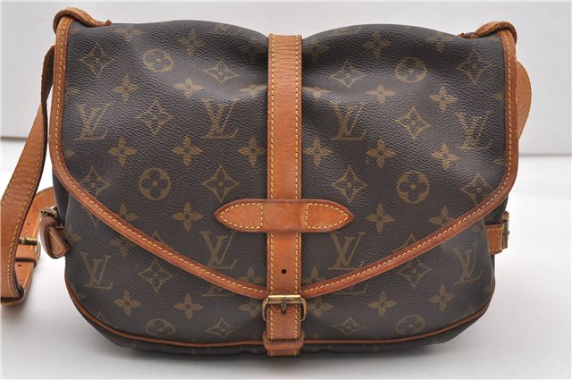 Authentic Louis Vuitton Monogram Saumur 30 Shoulder Cross Bag M42256 LV 0329G