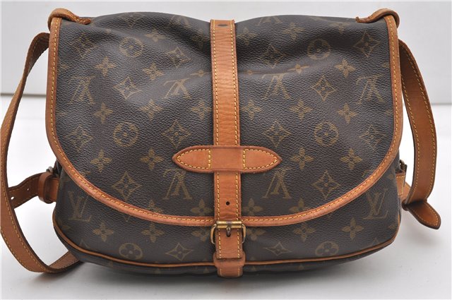 Authentic Louis Vuitton Monogram Saumur 30 Shoulder Cross Bag M42256 LV 0329G