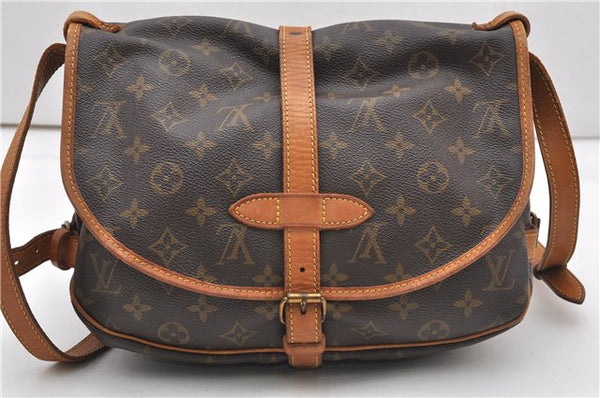 Authentic Louis Vuitton Monogram Saumur 30 Shoulder Cross Bag M42256 LV 0329G