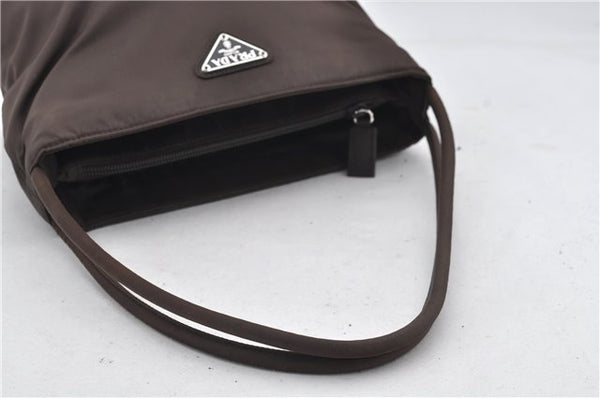 Authentic PRADA Nylon Tessuto Shoulder Hand Bag Purse Brown 0330E