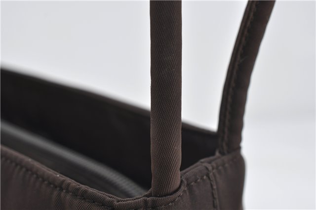 Authentic PRADA Nylon Tessuto Shoulder Hand Bag Purse Brown 0330E