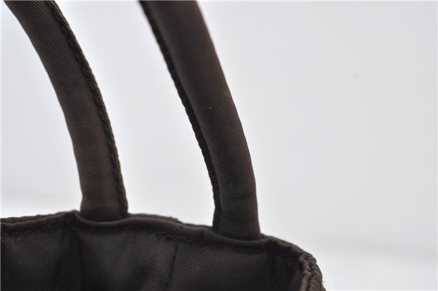 Authentic PRADA Nylon Tessuto Shoulder Hand Bag Purse Brown 0330E