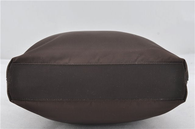 Authentic PRADA Nylon Tessuto Shoulder Hand Bag Purse Brown 0330E