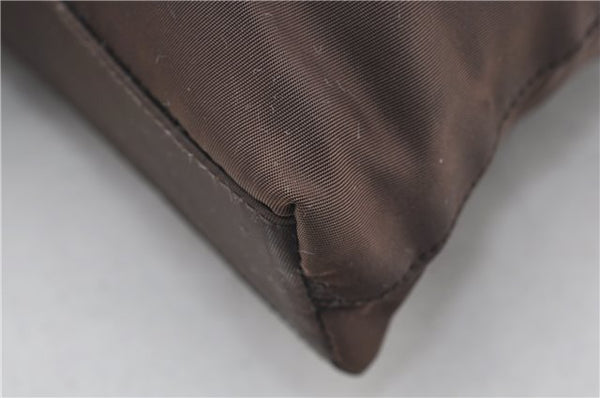 Authentic PRADA Nylon Tessuto Shoulder Hand Bag Purse Brown 0330E