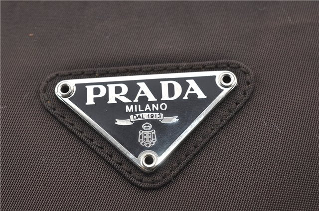 Authentic PRADA Nylon Tessuto Shoulder Hand Bag Purse Brown 0330E