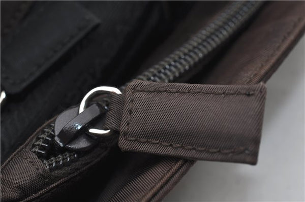 Authentic PRADA Nylon Tessuto Shoulder Hand Bag Purse Brown 0330E