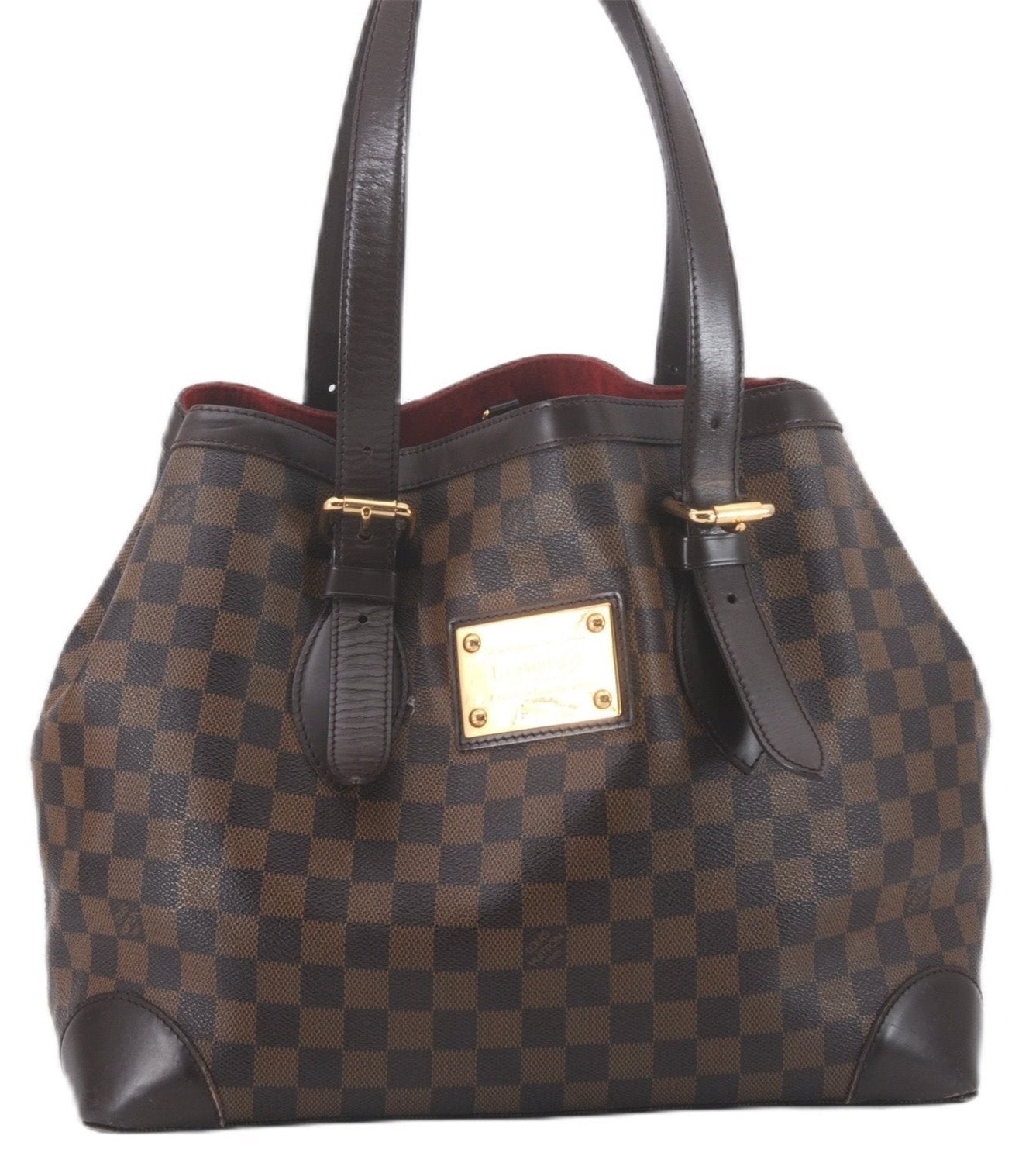 Authentic Louis Vuitton Damier Hampstead MM Shoulder Tote Bag N51204 LV 0332F