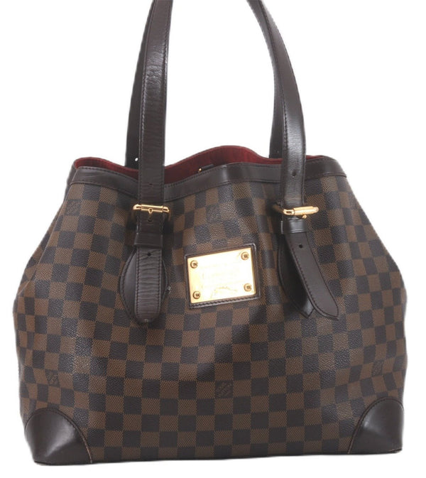Authentic Louis Vuitton Damier Hampstead MM Shoulder Tote Bag N51204 LV 0332F