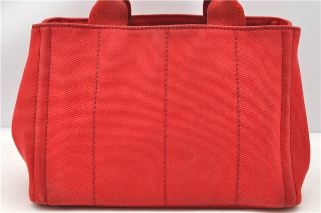 Authentic PRADA Canapa SS Vintage Canvas Shoulder Hand Bag Purse Red 0332G