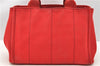 Authentic PRADA Canapa SS Vintage Canvas Shoulder Hand Bag Purse Red 0332G