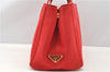 Authentic PRADA Canapa SS Vintage Canvas Shoulder Hand Bag Purse Red 0332G