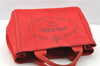 Authentic PRADA Canapa SS Vintage Canvas Shoulder Hand Bag Purse Red 0332G