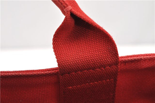 Authentic PRADA Canapa SS Vintage Canvas Shoulder Hand Bag Purse Red 0332G
