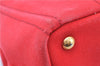 Authentic PRADA Canapa SS Vintage Canvas Shoulder Hand Bag Purse Red 0332G