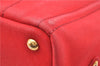Authentic PRADA Canapa SS Vintage Canvas Shoulder Hand Bag Purse Red 0332G