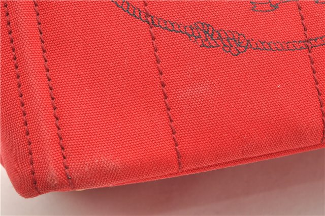 Authentic PRADA Canapa SS Vintage Canvas Shoulder Hand Bag Purse Red 0332G