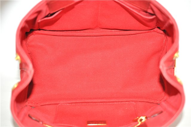 Authentic PRADA Canapa SS Vintage Canvas Shoulder Hand Bag Purse Red 0332G