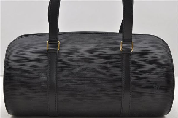 Authentic Louis Vuitton Epi Soufflot Black Hand Bag M52222 LV 0334D