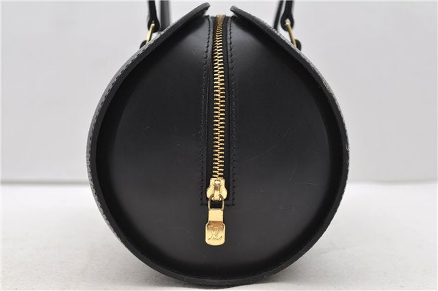 Authentic Louis Vuitton Epi Soufflot Black Hand Bag M52222 LV 0334D