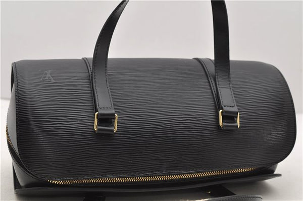 Authentic Louis Vuitton Epi Soufflot Black Hand Bag M52222 LV 0334D