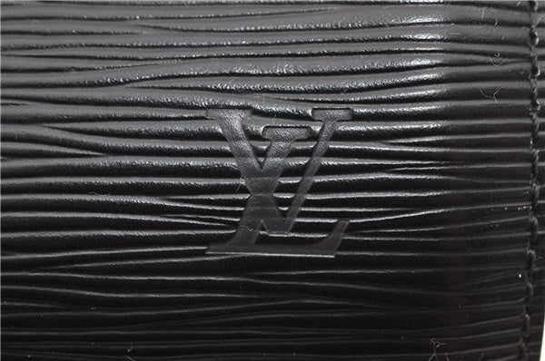 Authentic Louis Vuitton Epi Soufflot Black Hand Bag M52222 LV 0334D