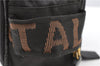 Authentic FENDI Vintage Vanity Hand Bag Purse Nylon Leather Black Junk 0334G