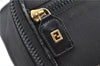 Authentic FENDI Vintage Vanity Hand Bag Purse Nylon Leather Black Junk 0334G