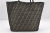 Authentic FENDI Zucca Vintage Shoulder Hand Tote Bag Nylon Leather Brown 0336G