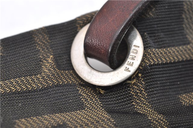 Authentic FENDI Zucca Vintage Shoulder Hand Tote Bag Nylon Leather Brown 0336G