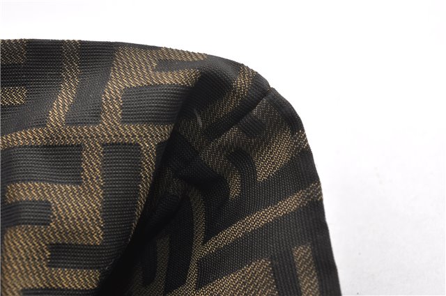 Authentic FENDI Zucca Vintage Shoulder Hand Tote Bag Nylon Leather Brown 0336G