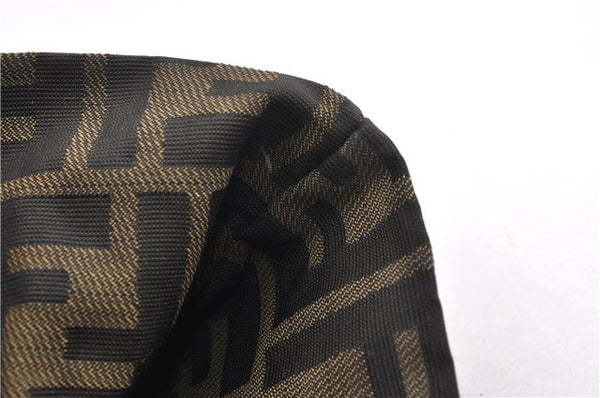 Authentic FENDI Zucca Vintage Shoulder Hand Tote Bag Nylon Leather Brown 0336G