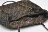 Authentic FENDI Zucca Vintage Shoulder Hand Tote Bag Nylon Leather Brown 0336G