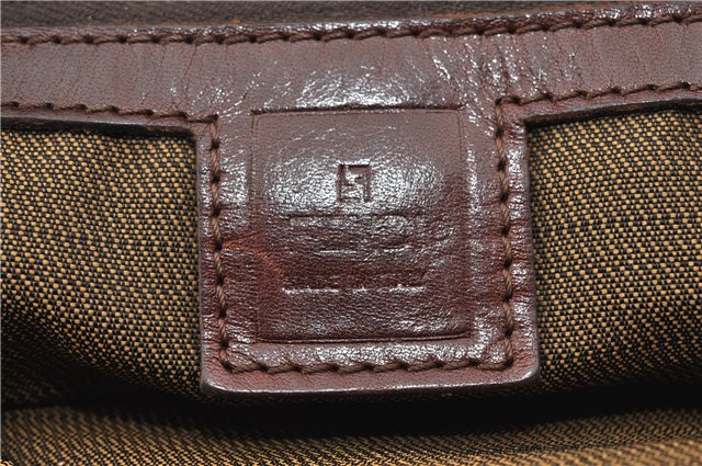 Authentic FENDI Zucca Vintage Shoulder Hand Tote Bag Nylon Leather Brown 0336G