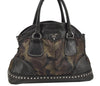 Authentic PRADA Nylon Tessuto Leather Studs 2Way Shoulder Tote Bag Green 0337G