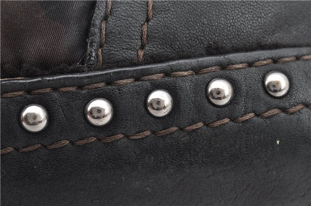 Authentic PRADA Nylon Tessuto Leather Studs 2Way Shoulder Tote Bag Green 0337G