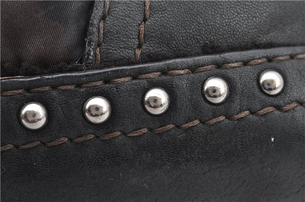 Authentic PRADA Nylon Tessuto Leather Studs 2Way Shoulder Tote Bag Green 0337G