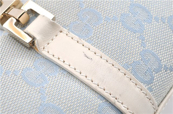 Authentic GUCCI Jackie Shoulder Hand Bag GG Canvas Leather Light Blue 0340G
