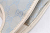 Authentic GUCCI Jackie Shoulder Hand Bag GG Canvas Leather Light Blue 0340G