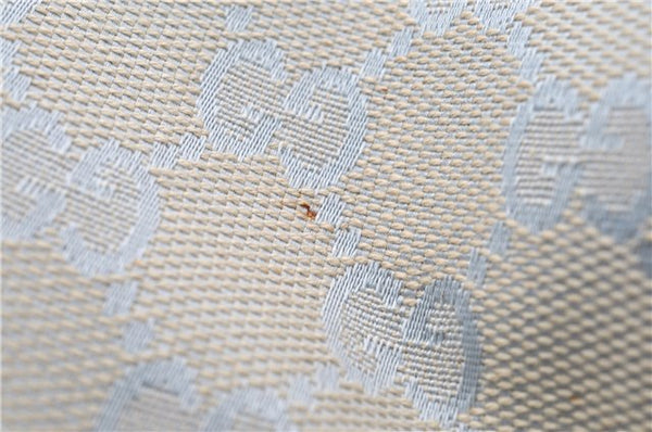 Authentic GUCCI Jackie Shoulder Hand Bag GG Canvas Leather Light Blue 0340G