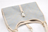 Authentic GUCCI Jackie Shoulder Hand Bag GG Canvas Leather Light Blue 0340G