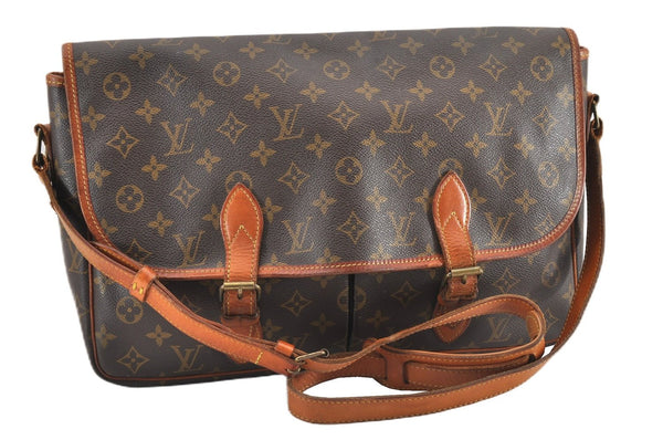 Authentic Louis Vuitton Monogram Gibeciere GM Shoulder Cross Bag M42246 LV 0343G