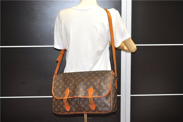 Authentic Louis Vuitton Monogram Gibeciere GM Shoulder Cross Bag M42246 LV 0343G